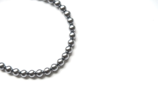 Gray Pearl Beaded Pet Collar | Matching Bracelet & Necklace with Furry Friend