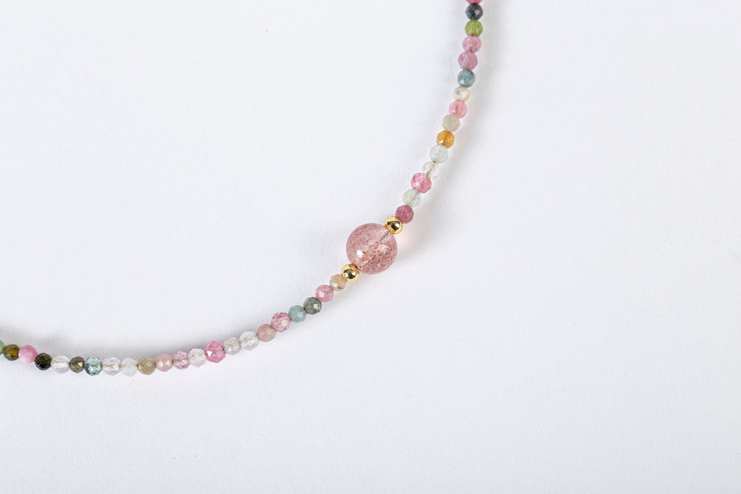 Pink Strawberry Tourmaline Quartz Pet Collar | Matching Bracelet & Necklace with Furry Friend