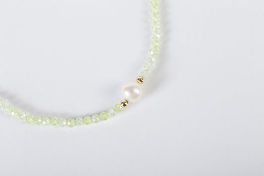 Olivine Pet Collar With Pearl | Matching Bracelet & Necklace with Furry Friend