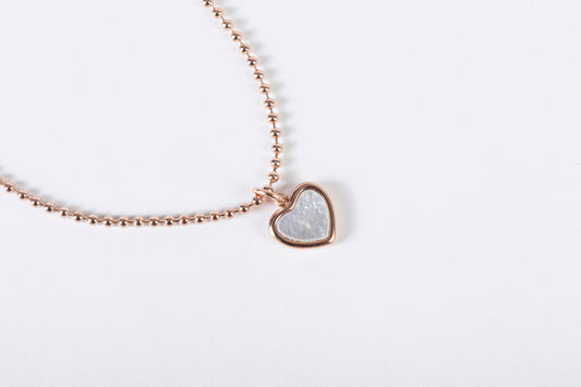 Heart Pendant Chain Pet Collar - Rose Gold | Matching Bracelet & Necklace with Furry Friend